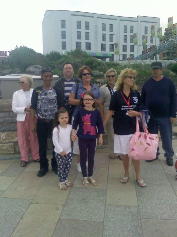 L to R Sylvia, Warren, Dan, Jean, Ann, Aileen, Ernest and the two little ones Holly &amp; Poppy, Aileen's granddaughters